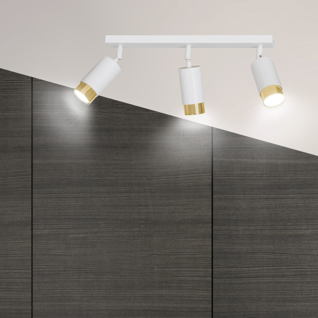 Loftlampe HIRO 3 - Hvid / Guld - Nordic Unique