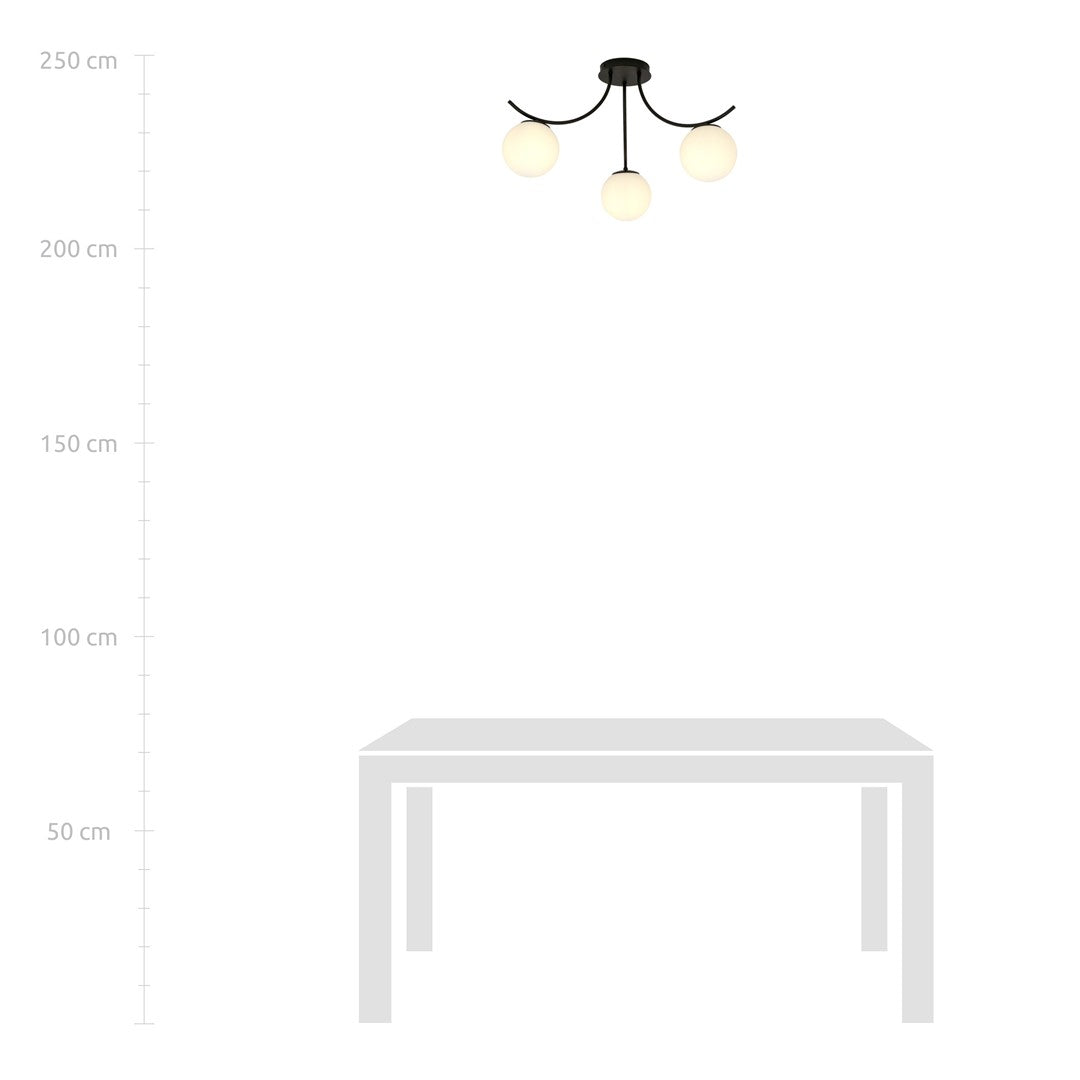 Loftlampe BOSTON 3 - Sort / Hvid - Nordic Unique