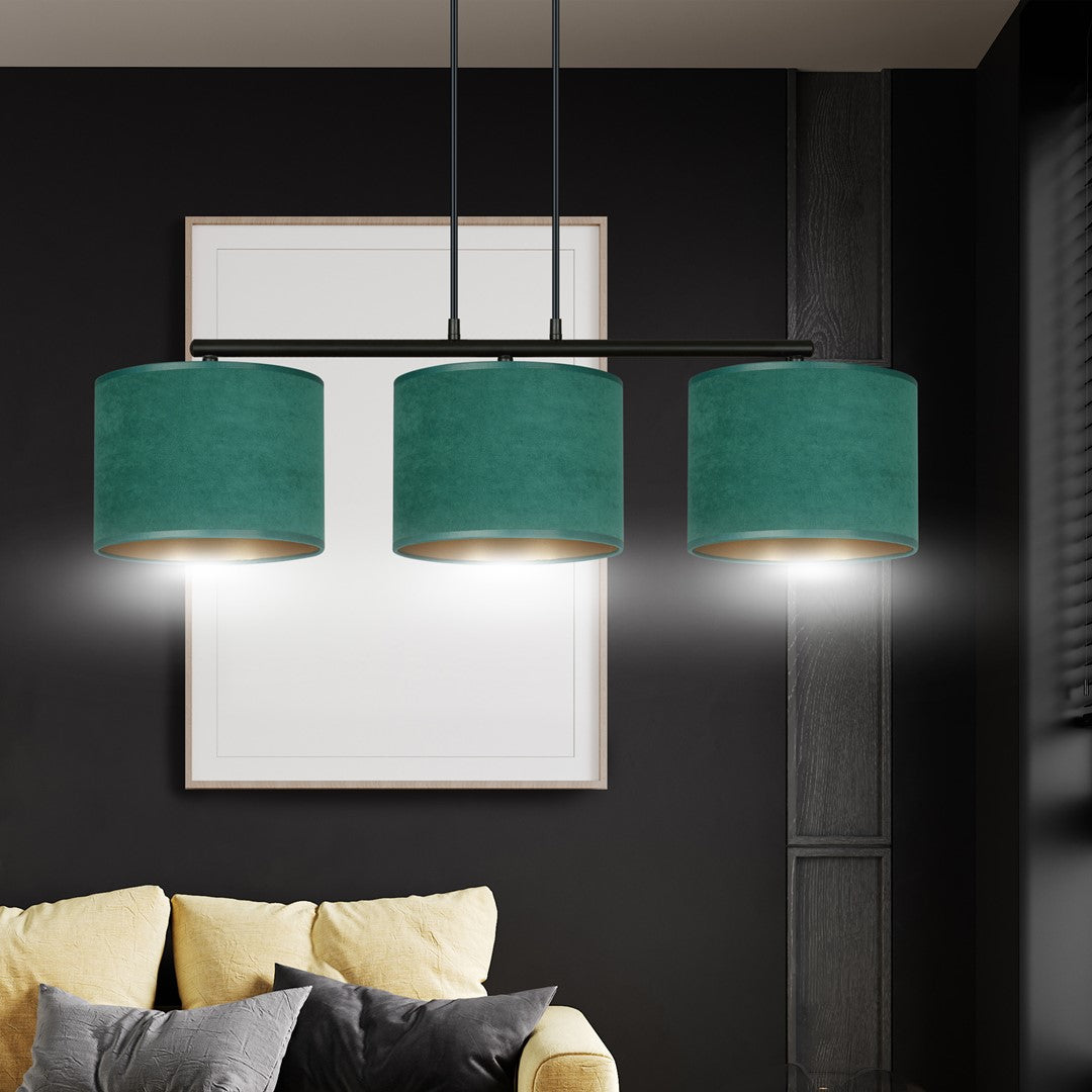 Loftlampe HILDE 3 - Grøn / Guld / Sort - Nordic Unique