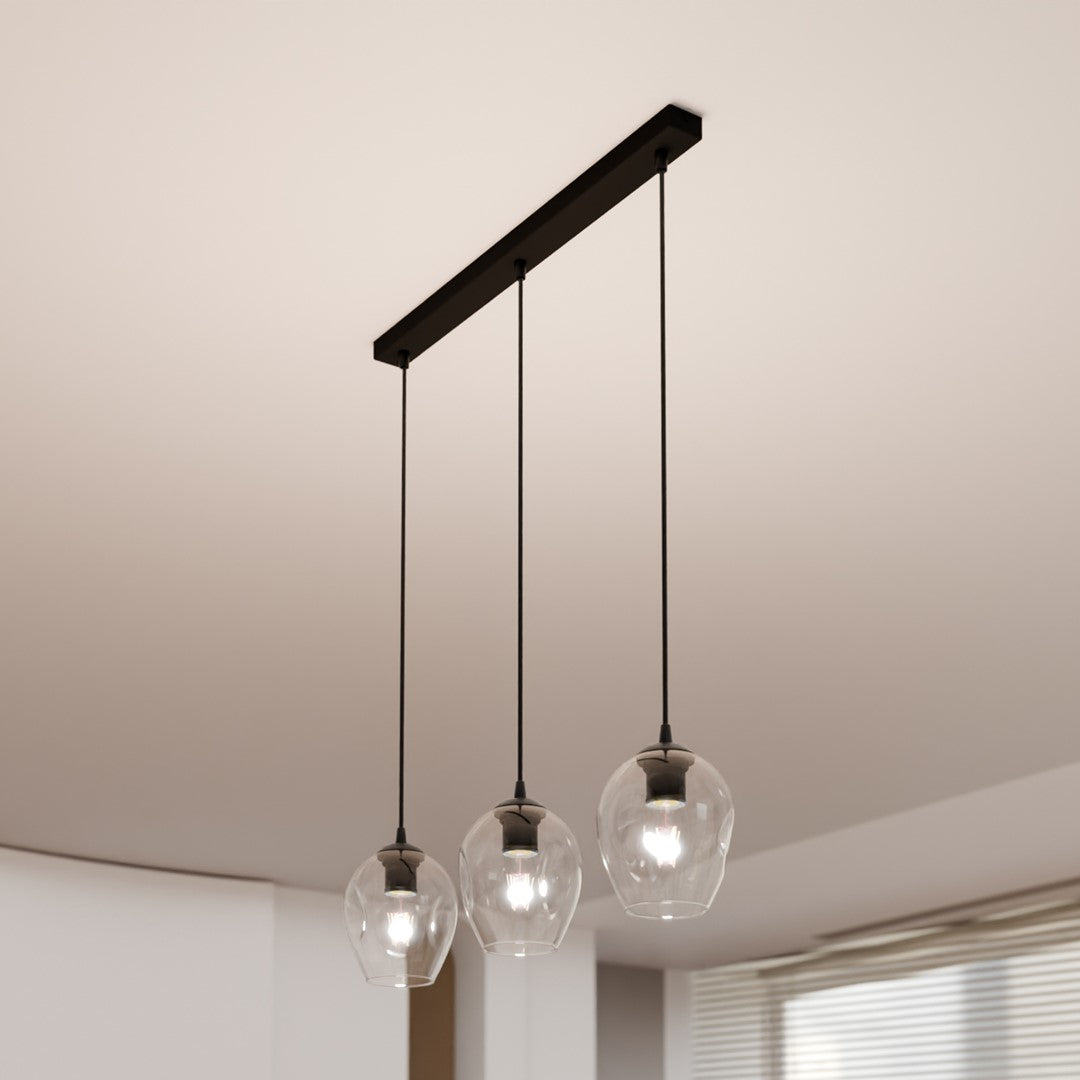 Loftlampe ISTAR 3 Gennemsigtig - Sort - Nordic Unique