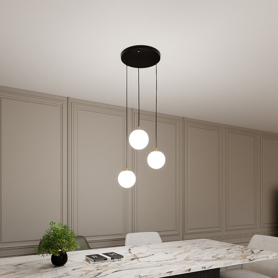 Loftlampe ROYAL 3 - Sort / Guld - Nordic Unique