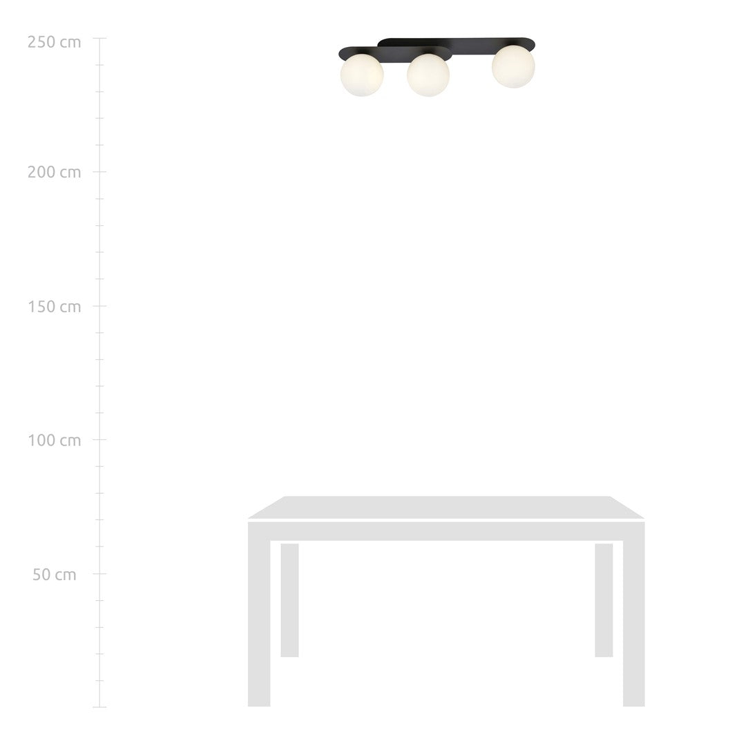 Loftlampe PLAZA 3 - Sort / Hvid - Nordic Unique