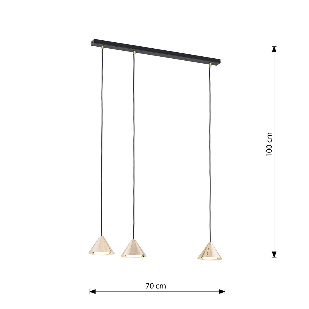 Loftlampe ELIT 3 - Sort / Guld - Nordic Unique