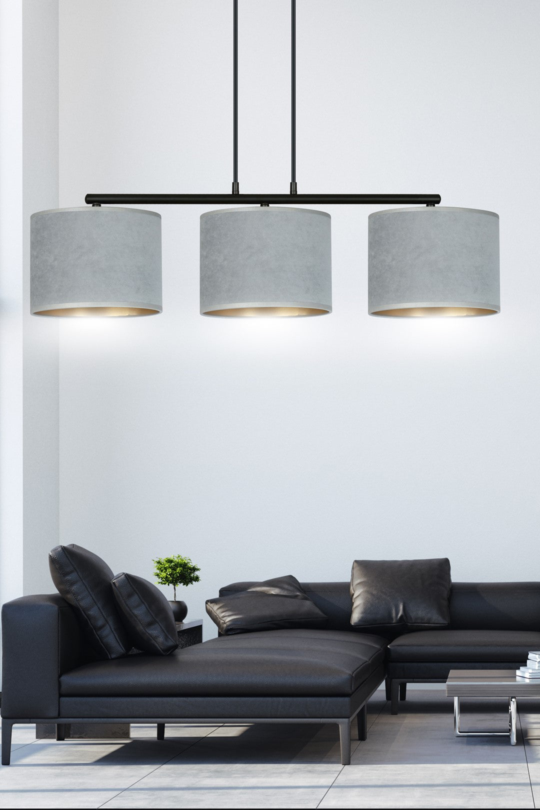 Loftlampe HILDE 3 - Sort / Grå / Guld - Nordic Unique
