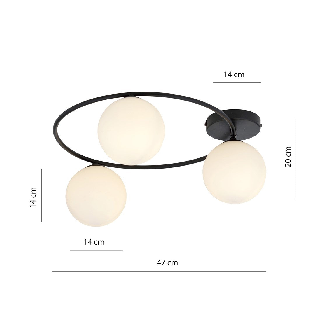 Loftlampe SOPRA 3 - Sort / Hvid - Nordic Unique