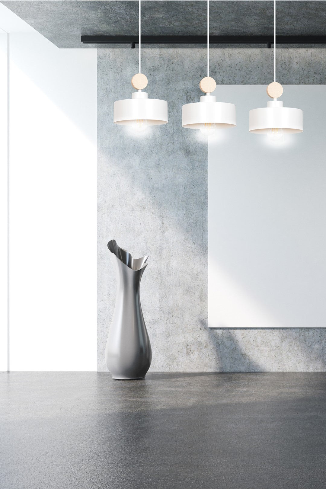 Loftlampe TUNISO 3 - Hvid / Træ - Nordic Unique