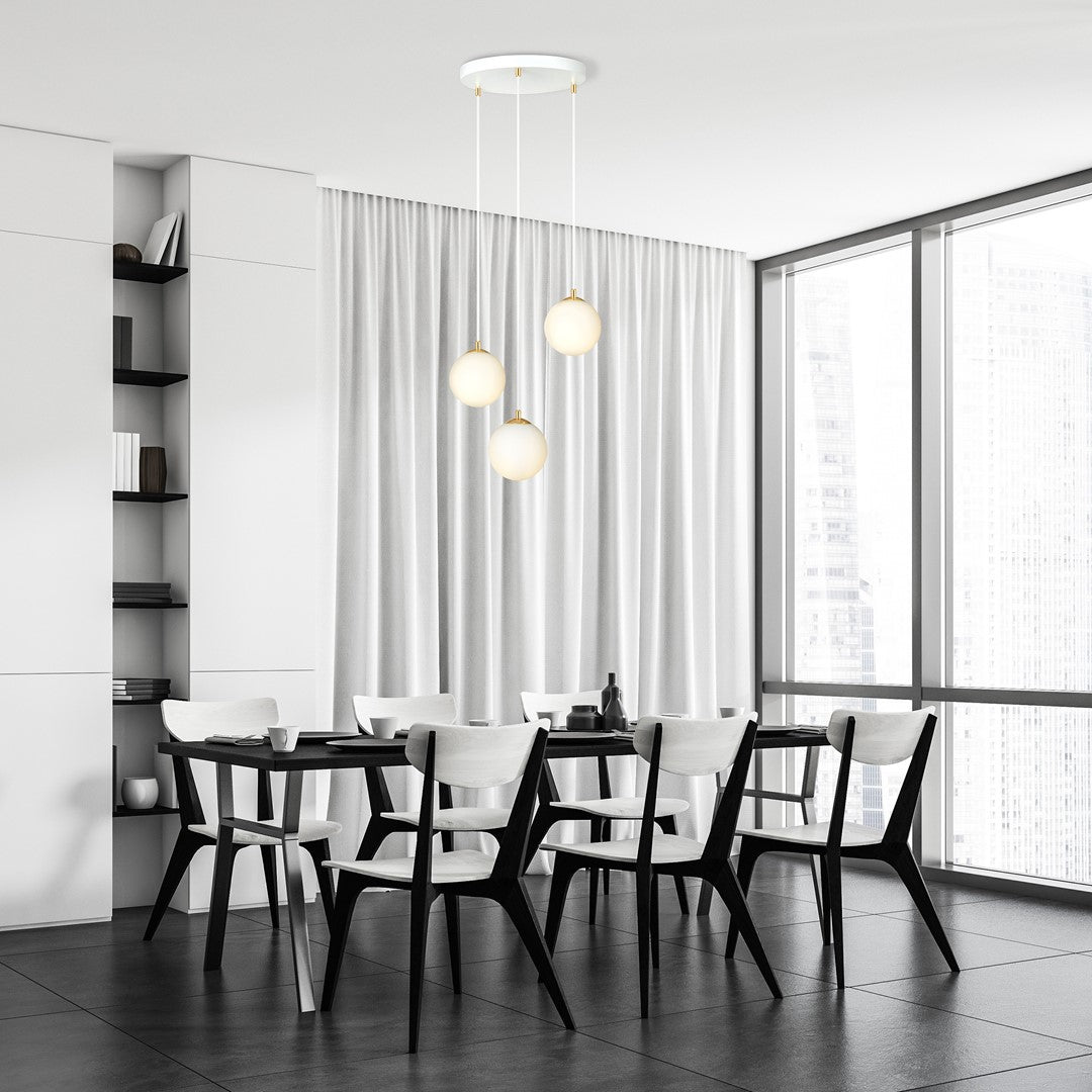 Loftlampe ROYAL 3 - Hvid / Guld - Nordic Unique