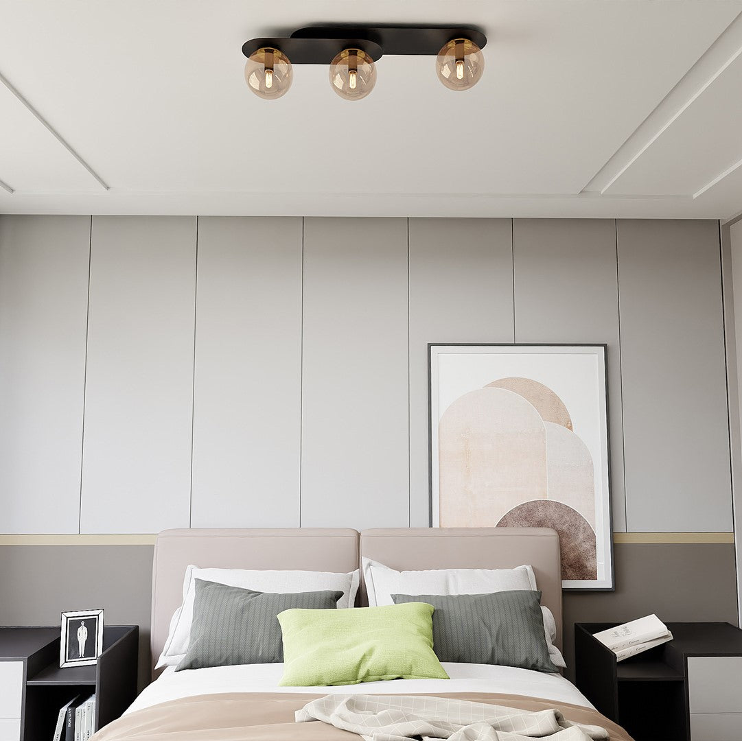 Loftlampe PLAZA 3 - Sort / Rav - Nordic Unique