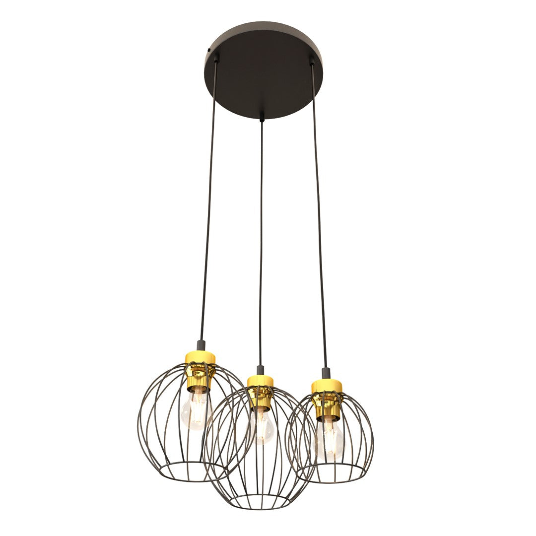 Loftlampe NANDO 3 Premium - Sort / Guld - Nordic Unique