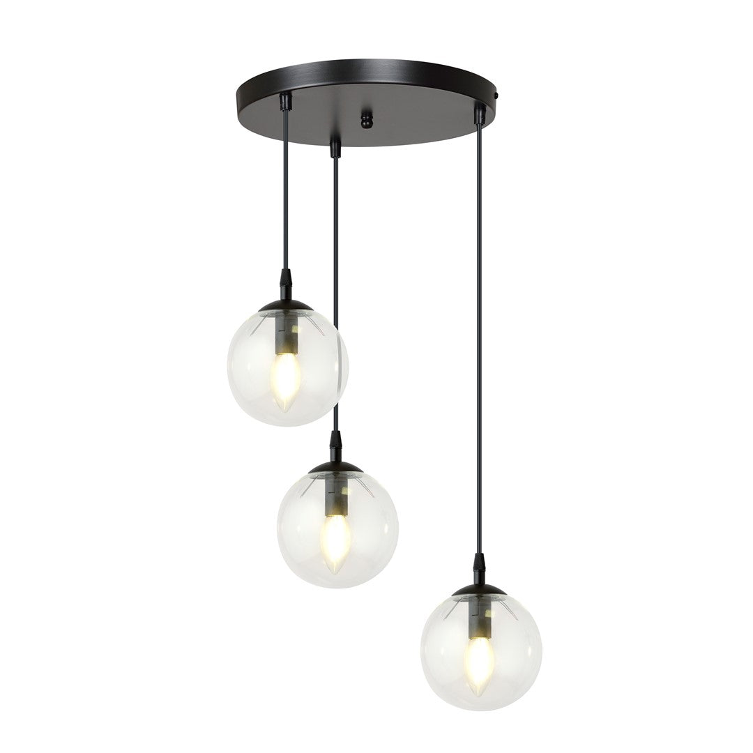 Loftlampe COSMO 3 Premium Gennemsigtig - Sort - Nordic Unique