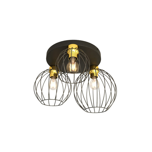 Loftlampe NEST 3 Premium - Sort / Guld - Nordic Unique