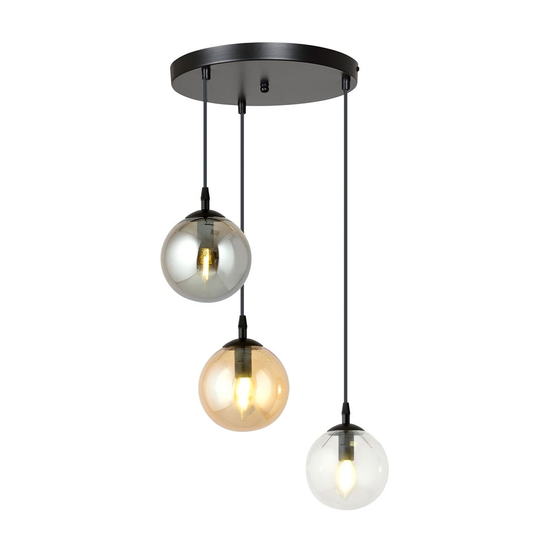 Loftlampe COSMO 3 - Sort / Rav / Grafit - Nordic Unique