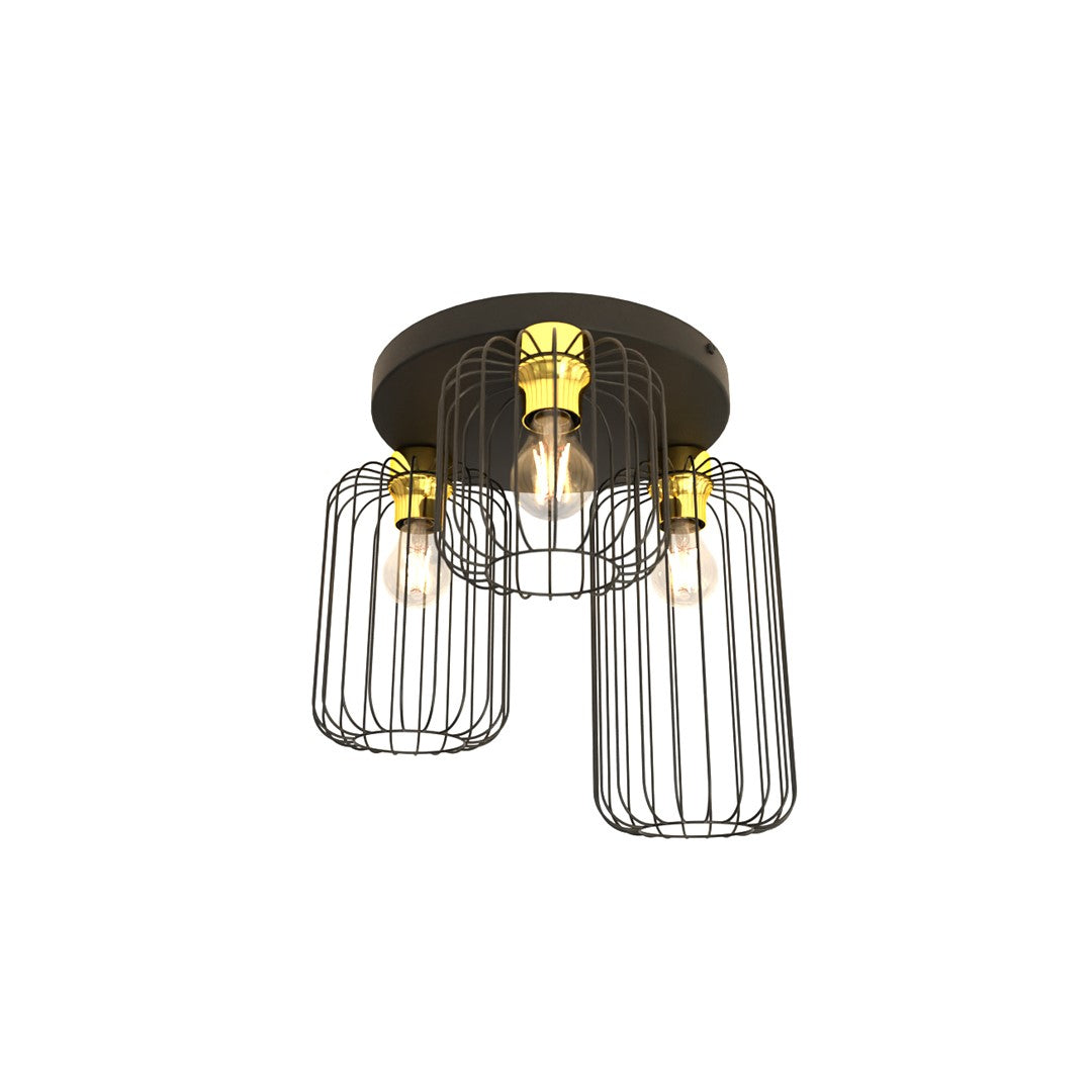 Loftlampe BARN 3 Premium - Sort / Guld - Nordic Unique