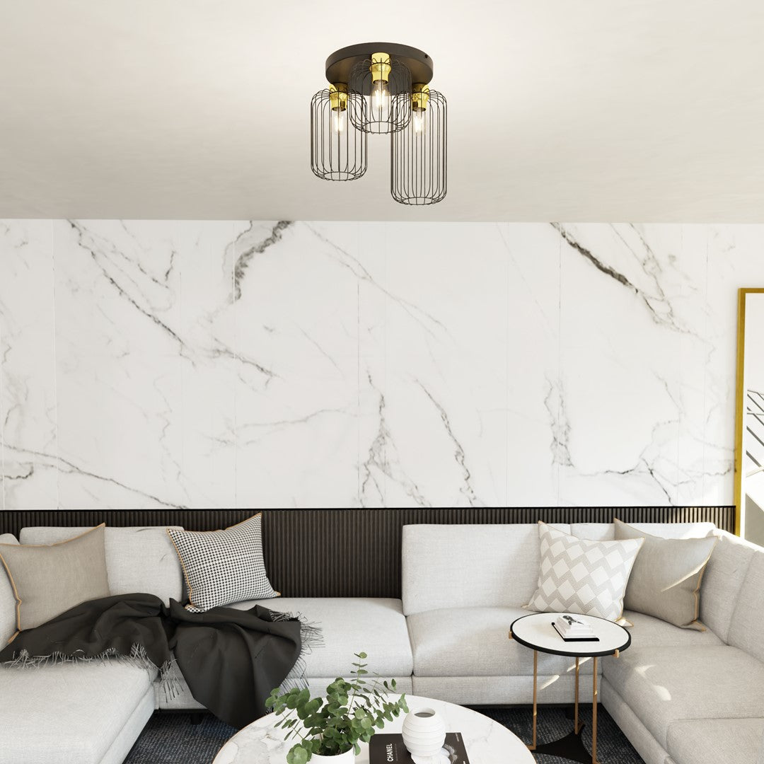 Loftlampe BARN 3 Premium - Sort / Guld - Nordic Unique