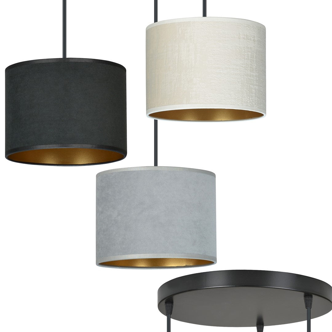 Loftlampe HILDE 3 BL Premium - Sort / Hvid / Grå / Guld - Nordic Unique