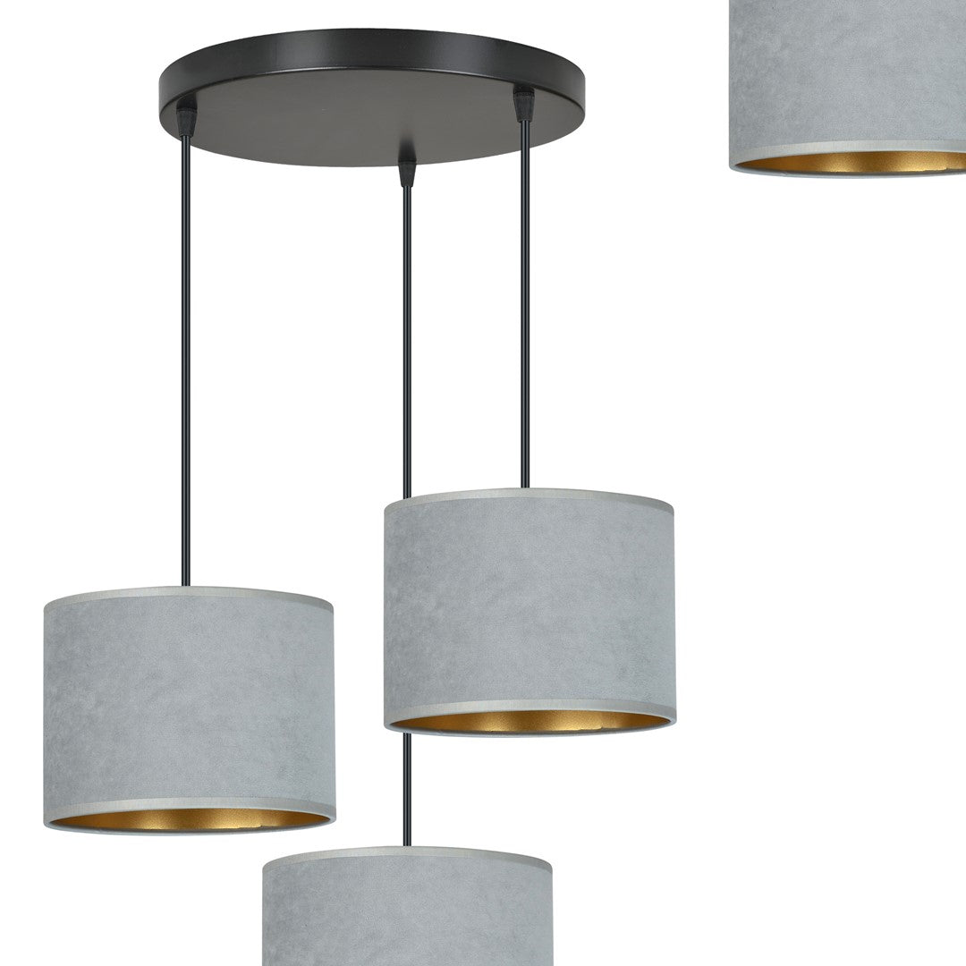 Loftlampe HILDE 3 BL Premium - Sort / Grå / Guld - Nordic Unique