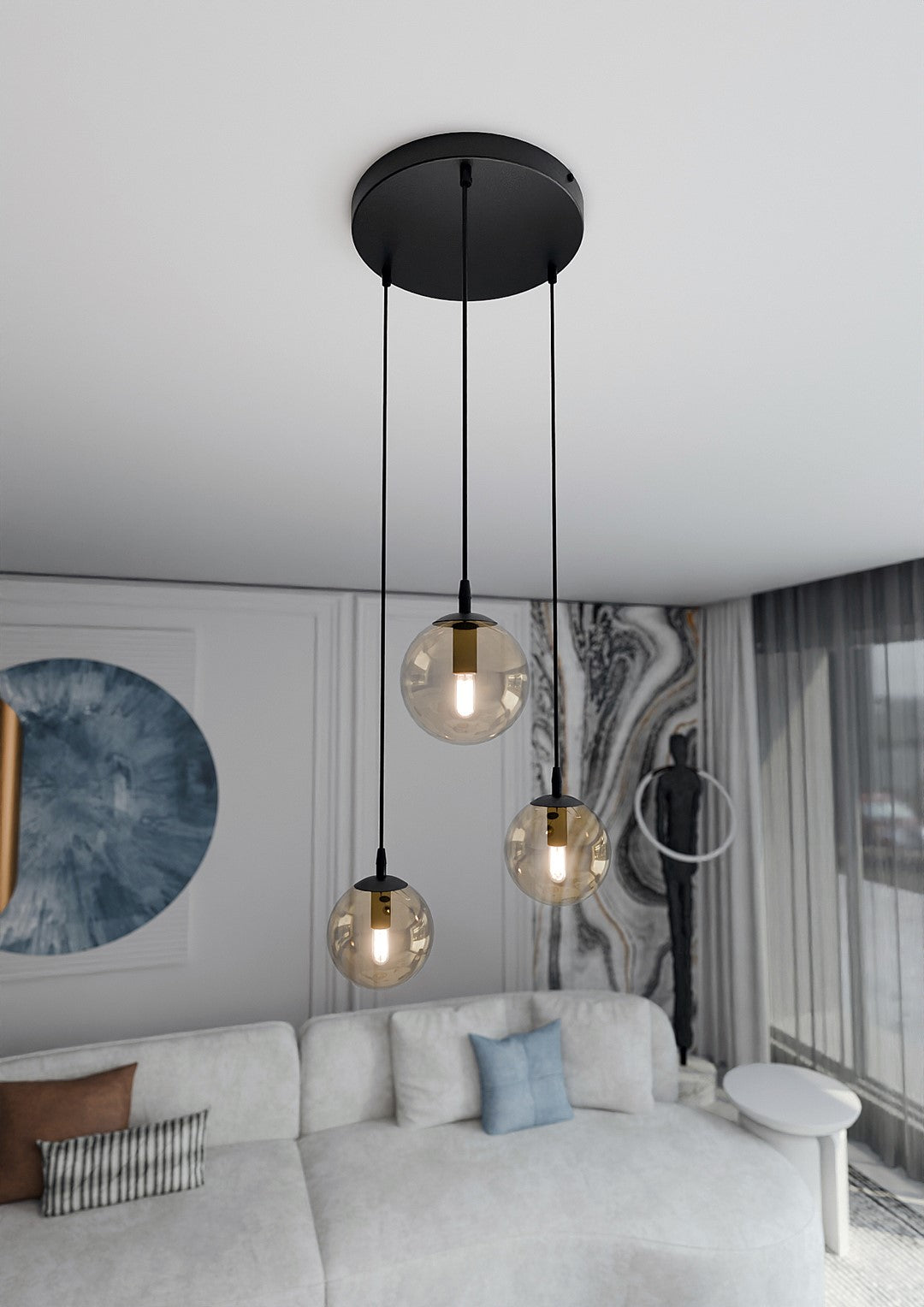 Loftlampe COSMO 3 Premium - Sort / Rav - Nordic Unique