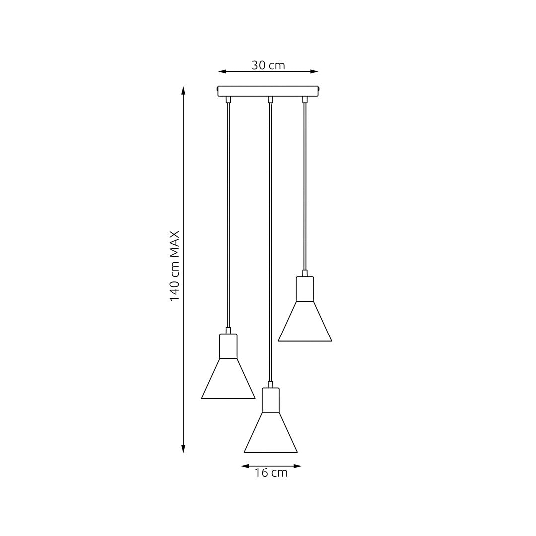 Loftlampe ROSA 3 Premium - Sort / Guld - Nordic Unique