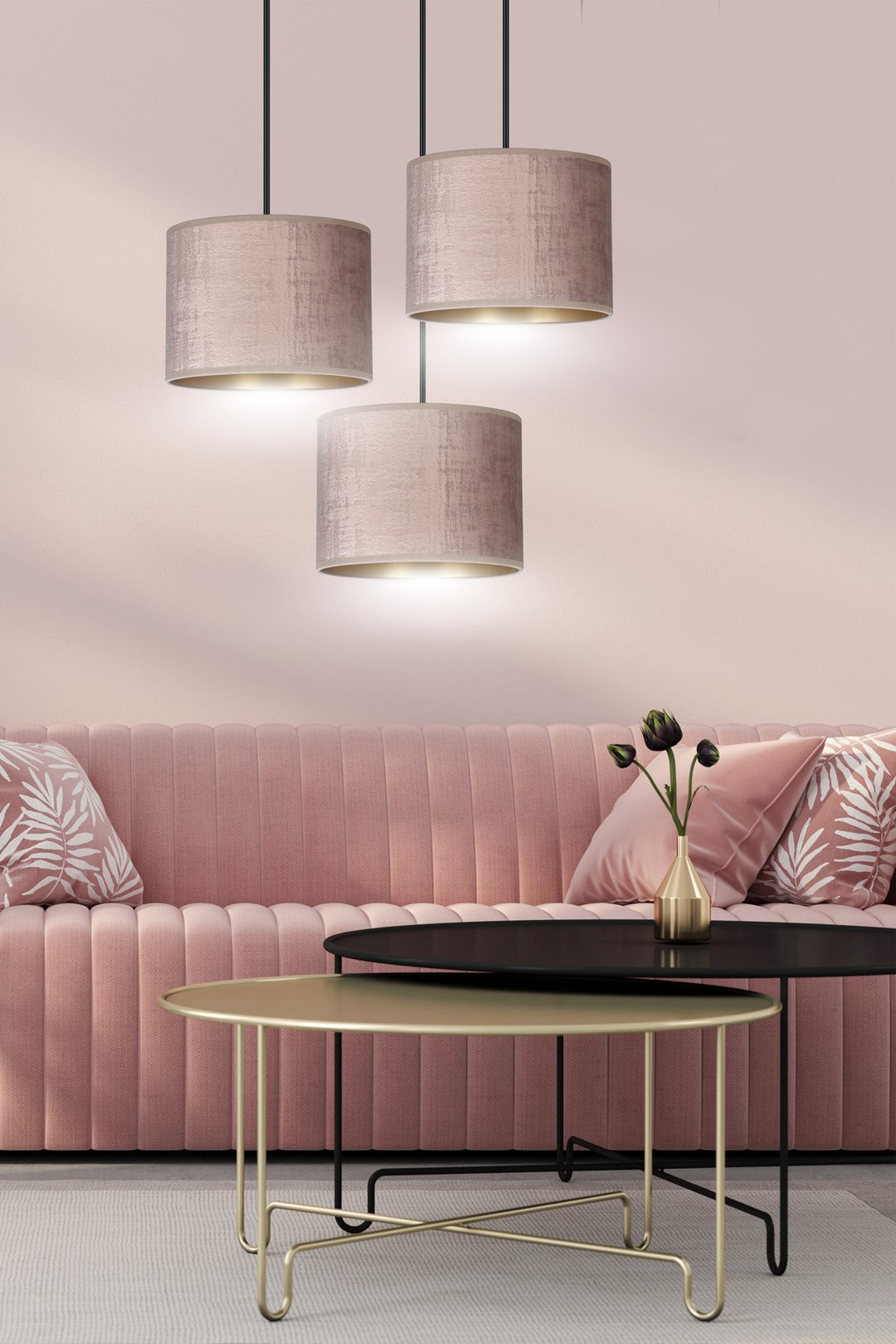 Loftlampe HILDE 3 Premium - Rosa / Guld / Sort - Nordic Unique