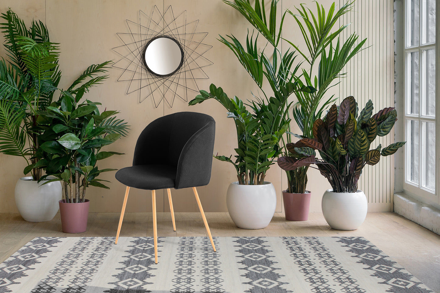 Stolesæt Celina 200 – 2 stk. Sort - Nordic Unique