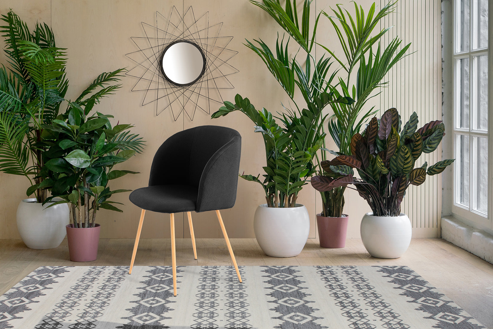 Stolesæt Celina 200 – 2 stk. Sort - Nordic Unique