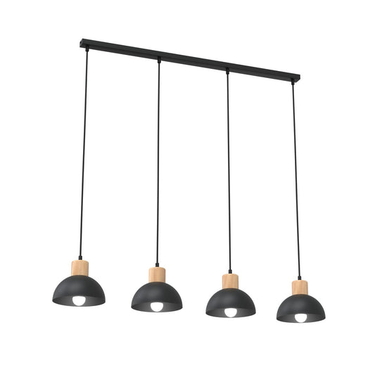 Loftlampe SECO 4 - Sort / Træ - Nordic Unique