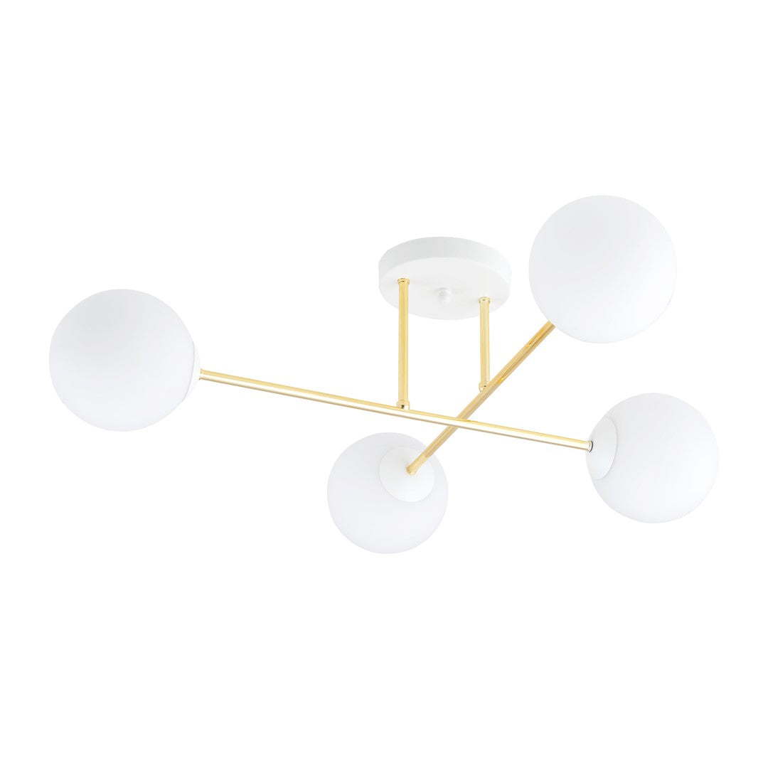 Loftlampe MAGNUM 4 - Hvid / Guld - Nordic Unique