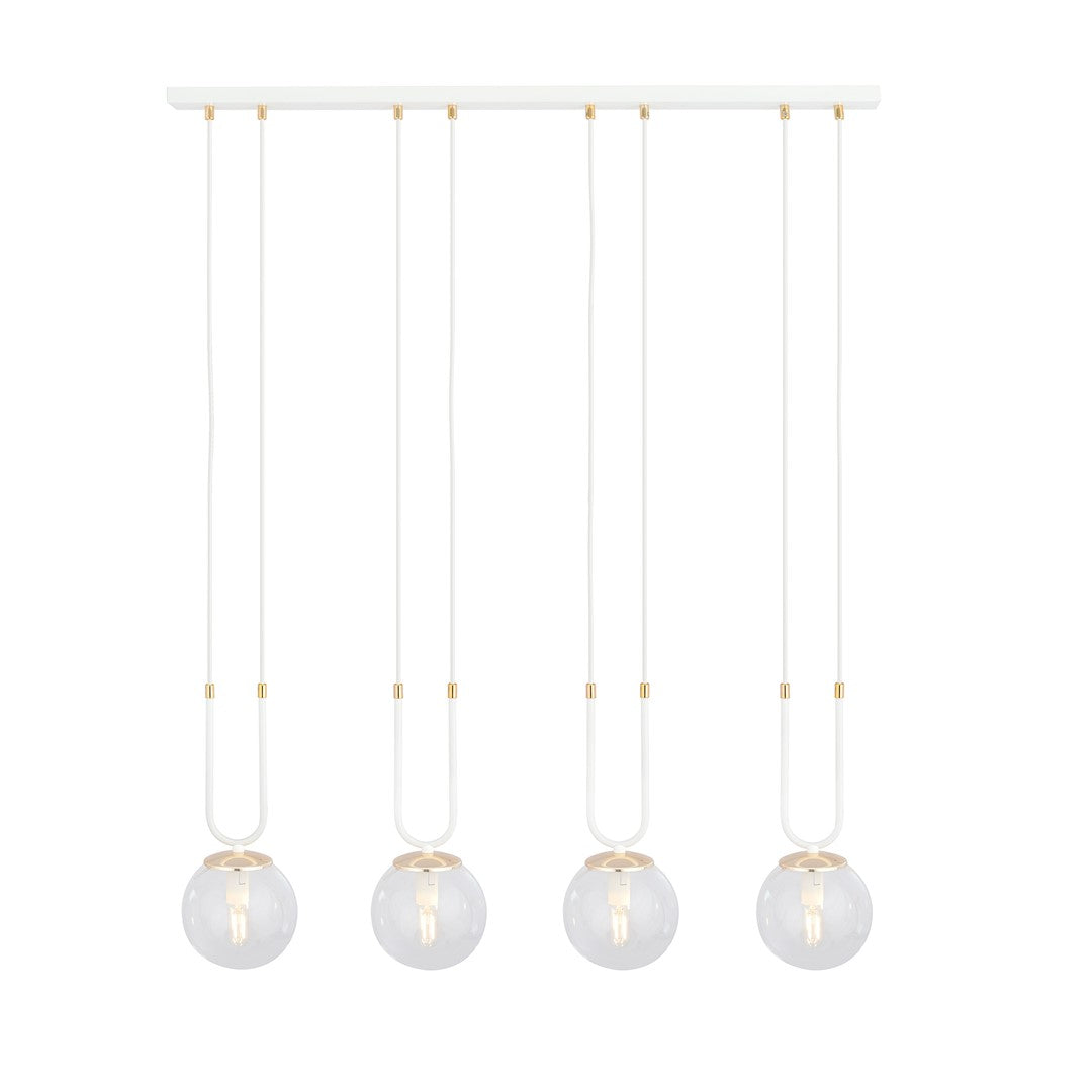 Loftlampe GLAM 4 Gennemsigtig - Hvid / Guld - Nordic Unique