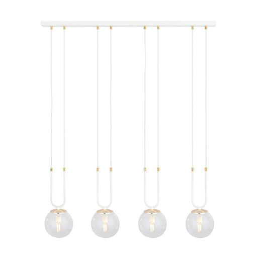 Loftlampe GLAM 4 Gennemsigtig - Hvid / Guld - Nordic Unique