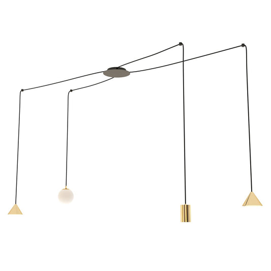 Loftlampe FUJI 4 - Guld / Sort - Nordic Unique