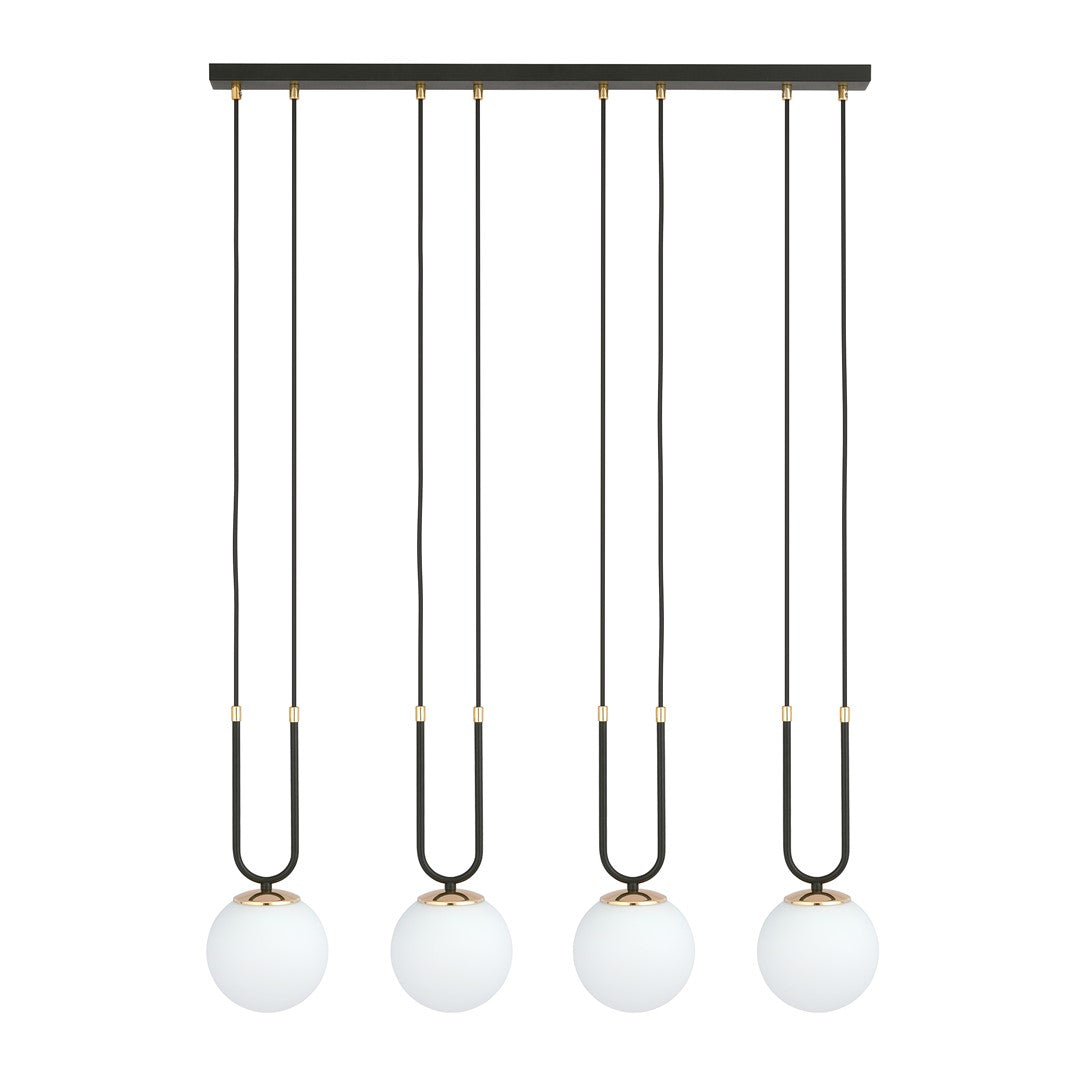 Loftlampe GLAM 4 - Sort / Hvid / Guld - Nordic Unique