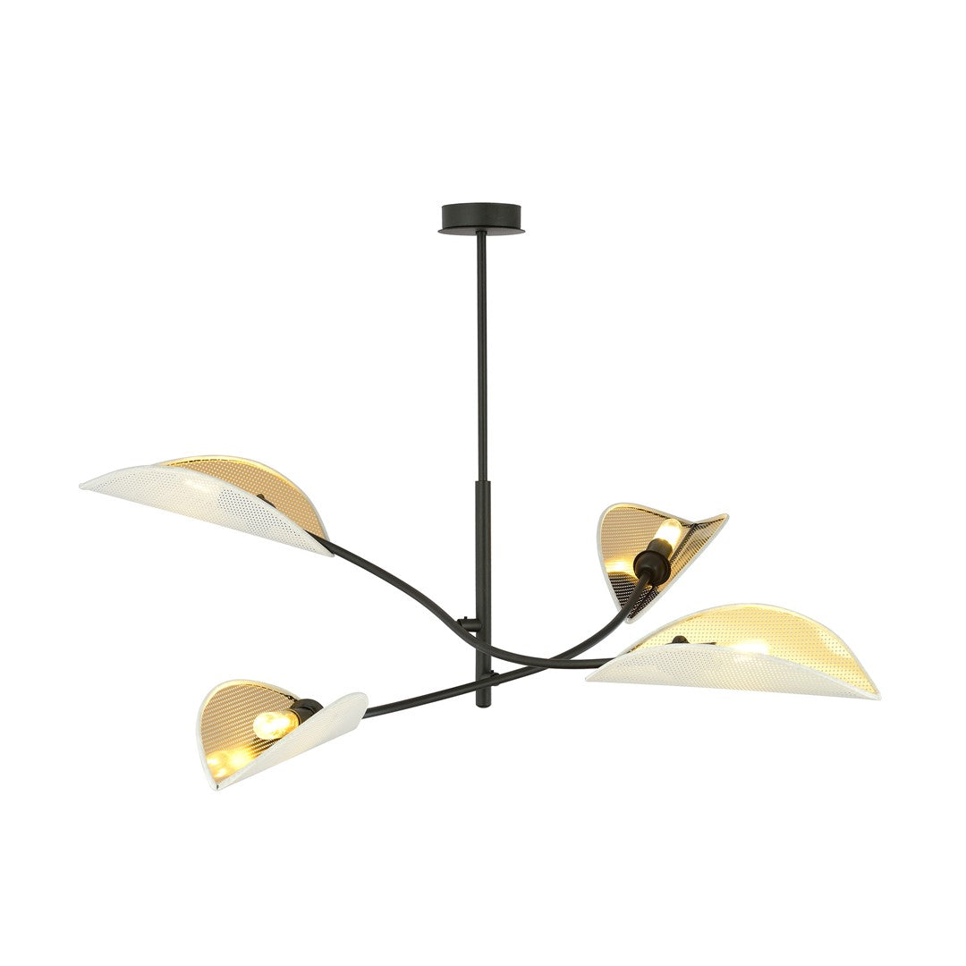 Loftlampe LOTUS 4 - Hvid / Guld / Sort - Nordic Unique