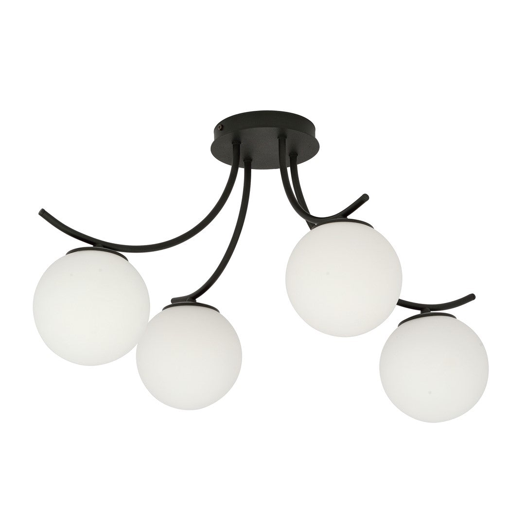 Loftlampe BOSTON 4 - Sort / Hvid - Nordic Unique