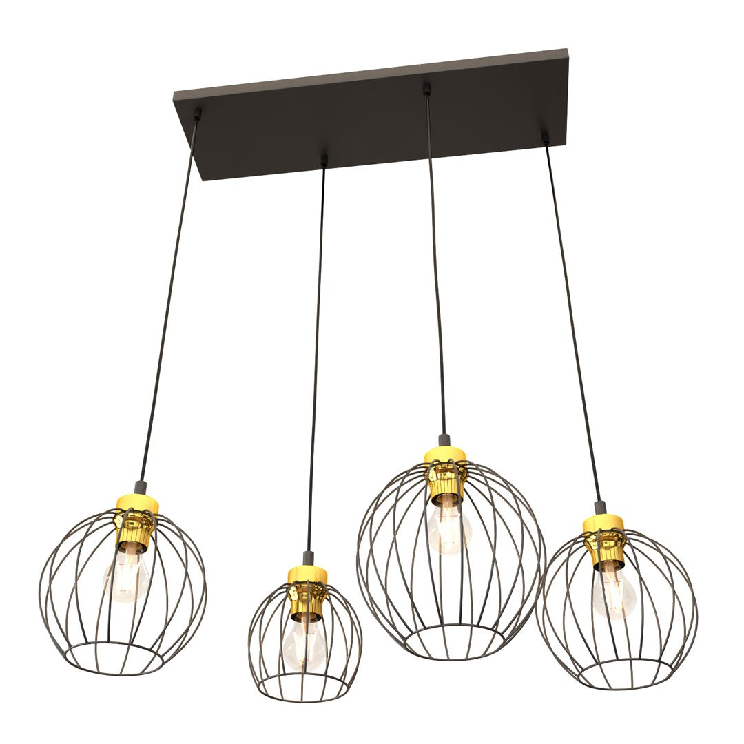 Loftlampe NANDO 4 - Sort / Guld - Nordic Unique