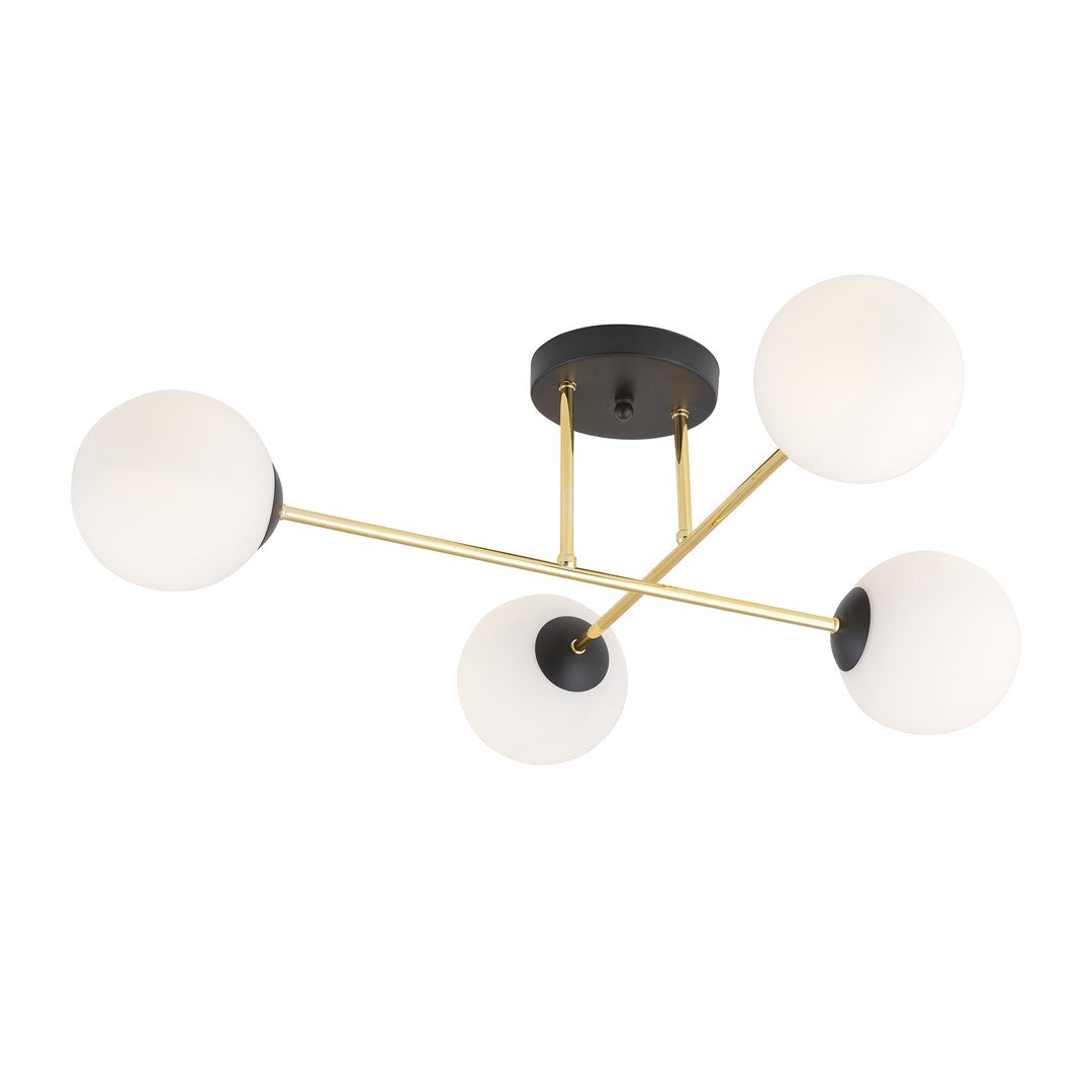Loftlampe MAGNUM 4 - Sort / Hvid / Guld - Nordic Unique