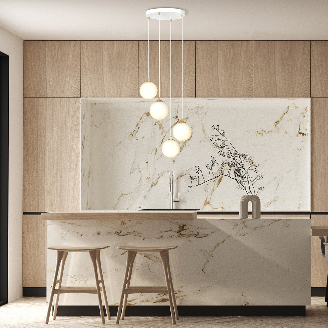 Loftlampe ROYAL 4 - Hvid / Guld - Nordic Unique