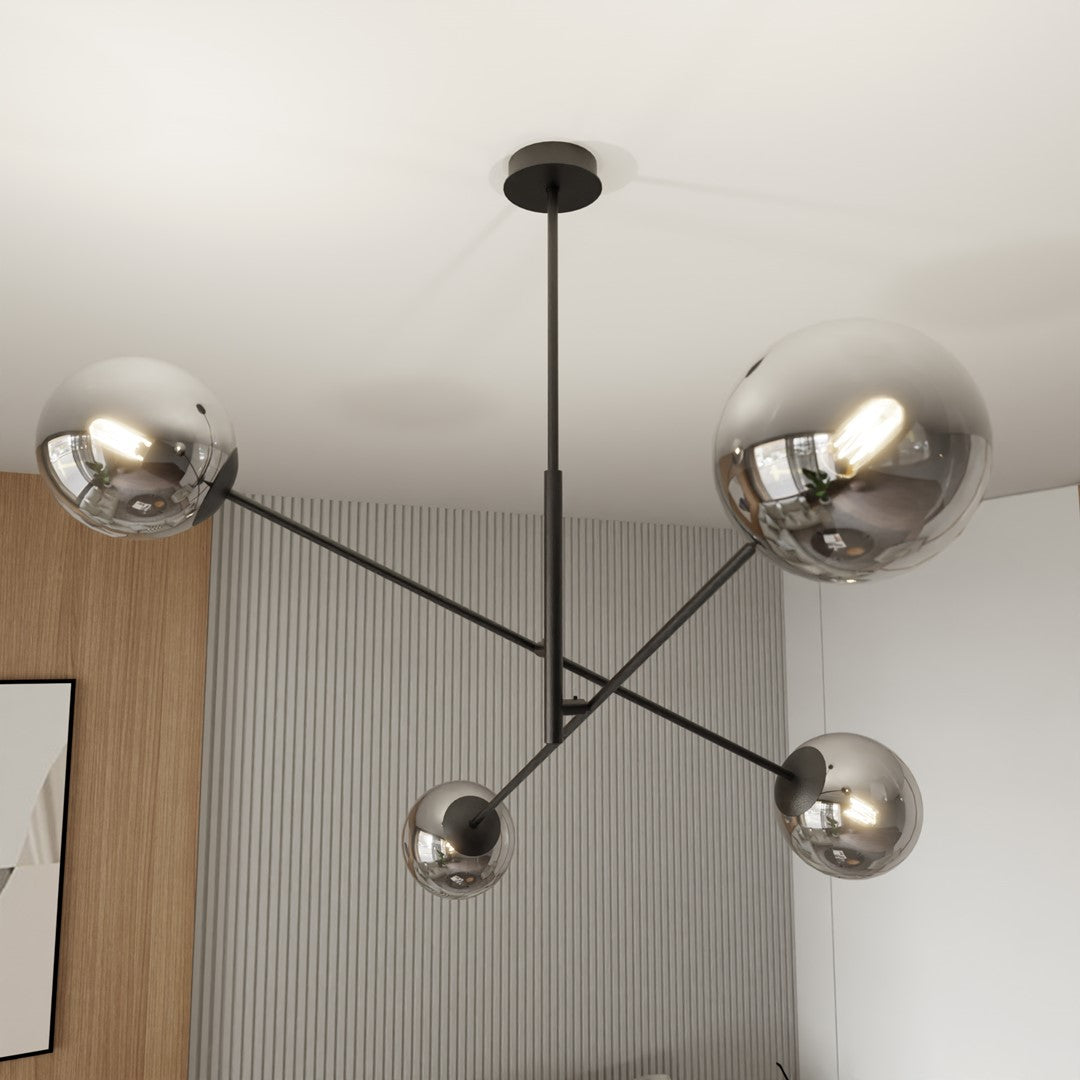 Loftlampe LINEAR 4 - Sort / Grafit - Nordic Unique