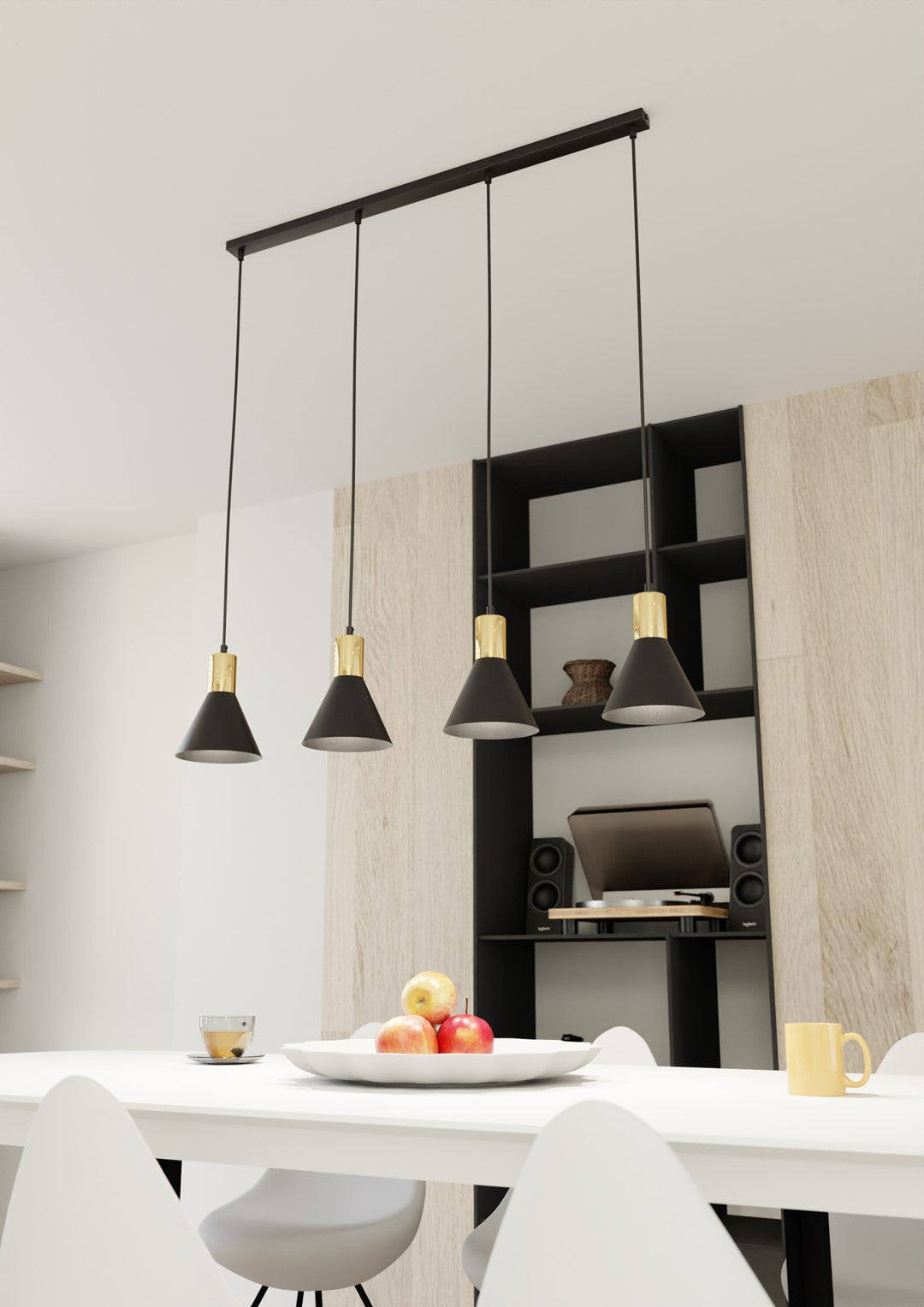 Loftlampe ROSA 4 - Sort / Guld - Nordic Unique