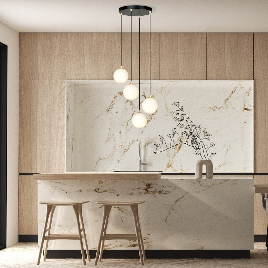 Loftlampe ROYAL 4 - Sort / Guld / Hvid - Nordic Unique