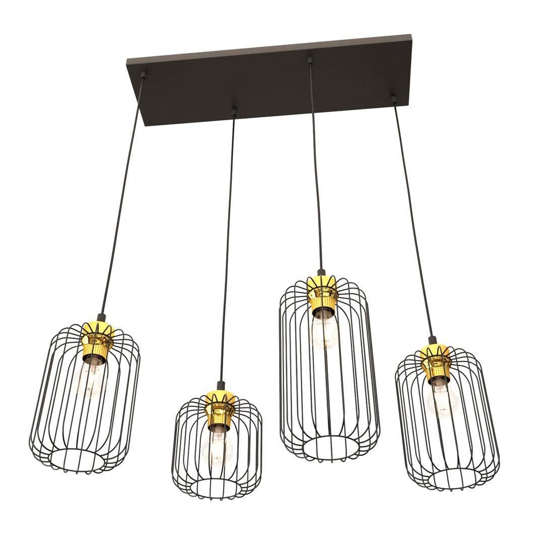 Loftlampe VANDER 4 - Sort / Guld - Nordic Unique