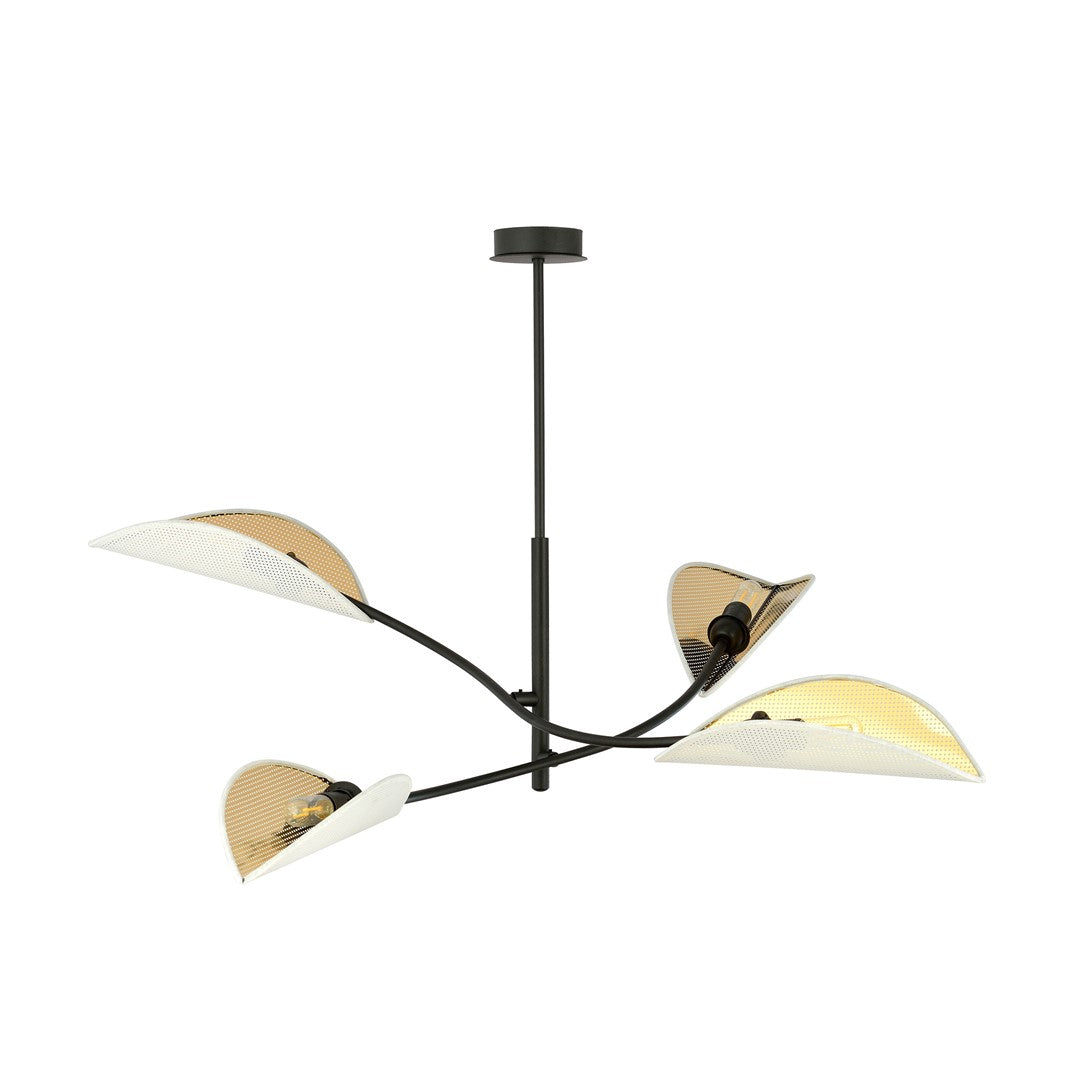 Loftlampe LOTUS 4 - Hvid / Guld / Sort - Nordic Unique