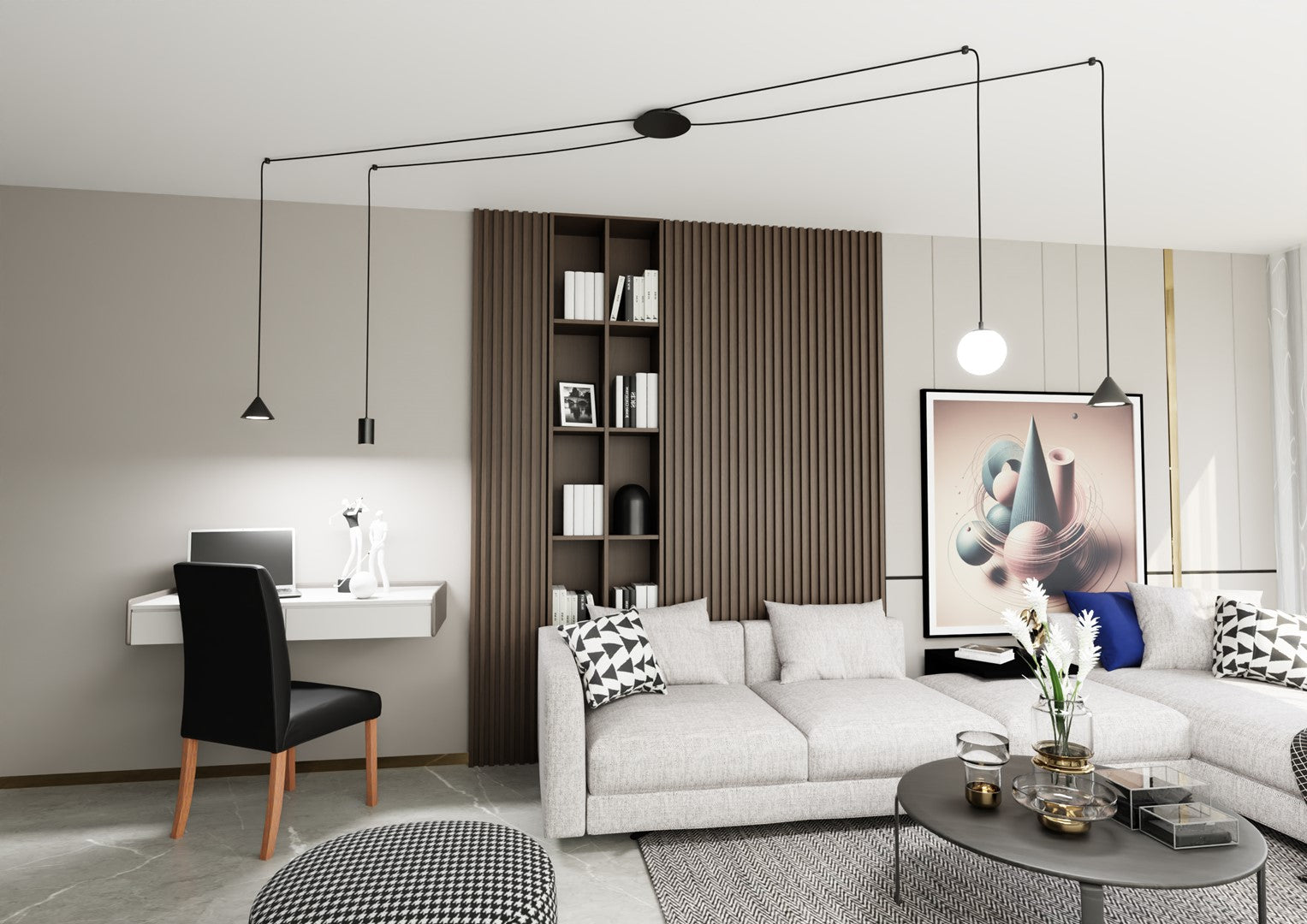 Loftlampe FUJI 4 - Sort - Nordic Unique