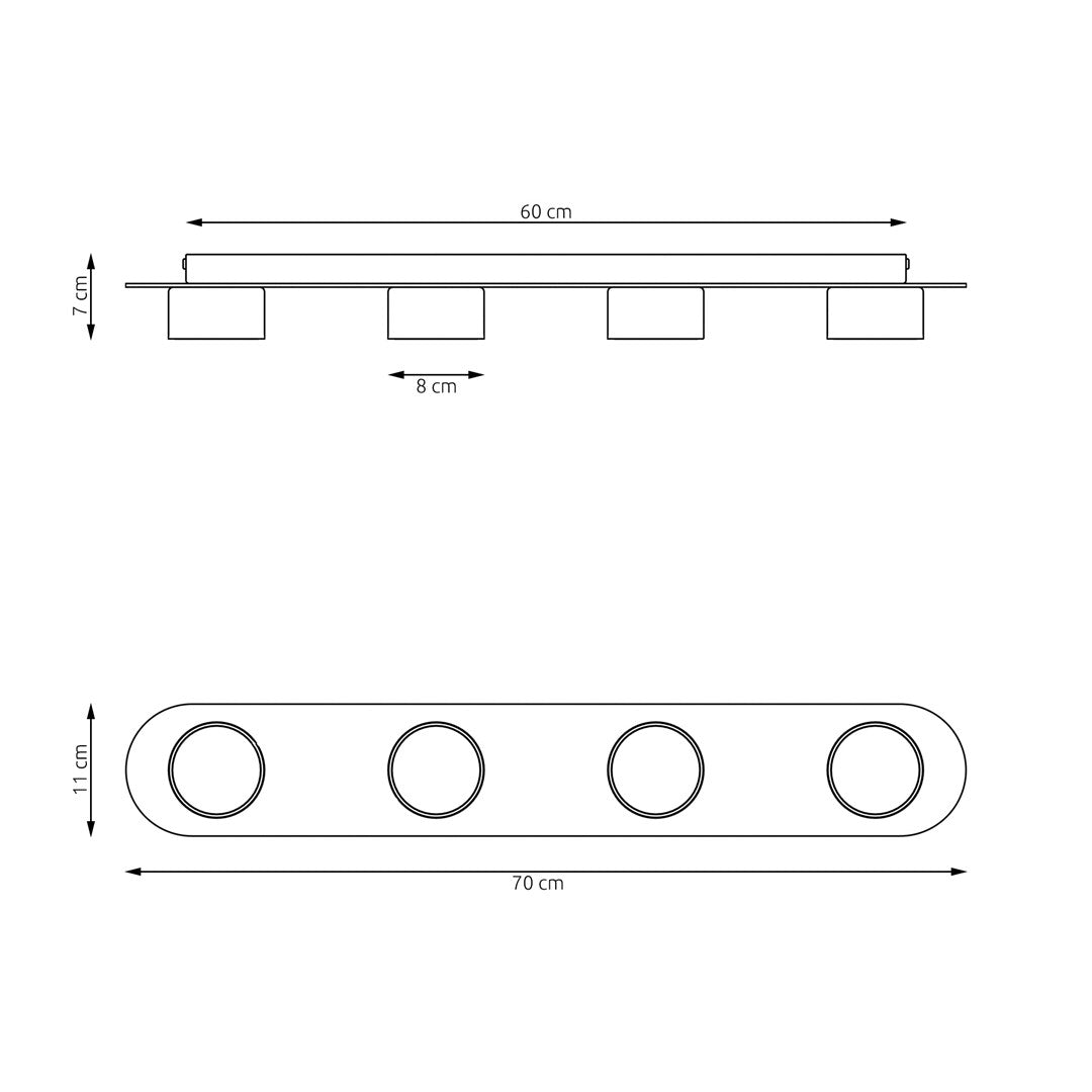 Loftlampe DIAZ 4 - Sort / Træ - Nordic Unique