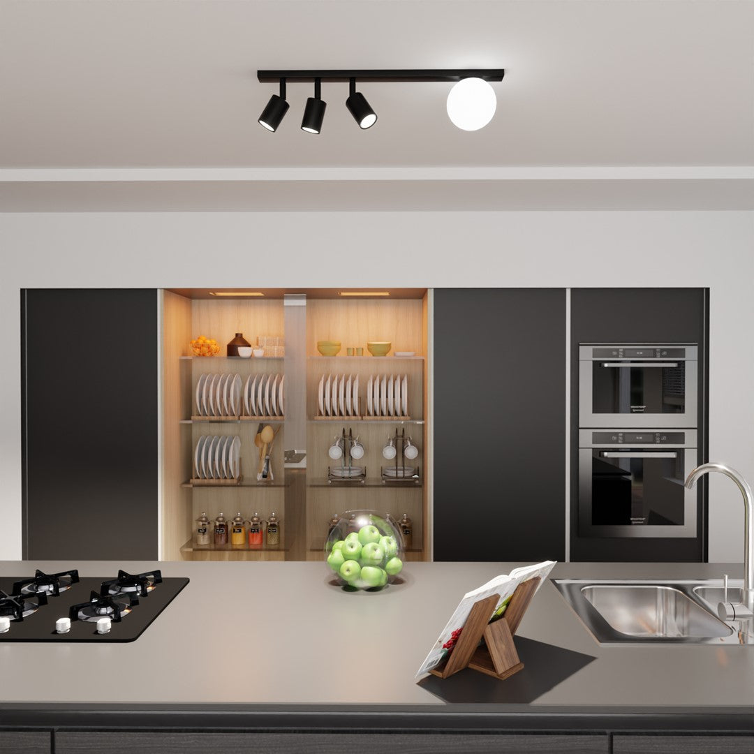 Loftlampe BASTER 4 - Sort / Hvid - Nordic Unique