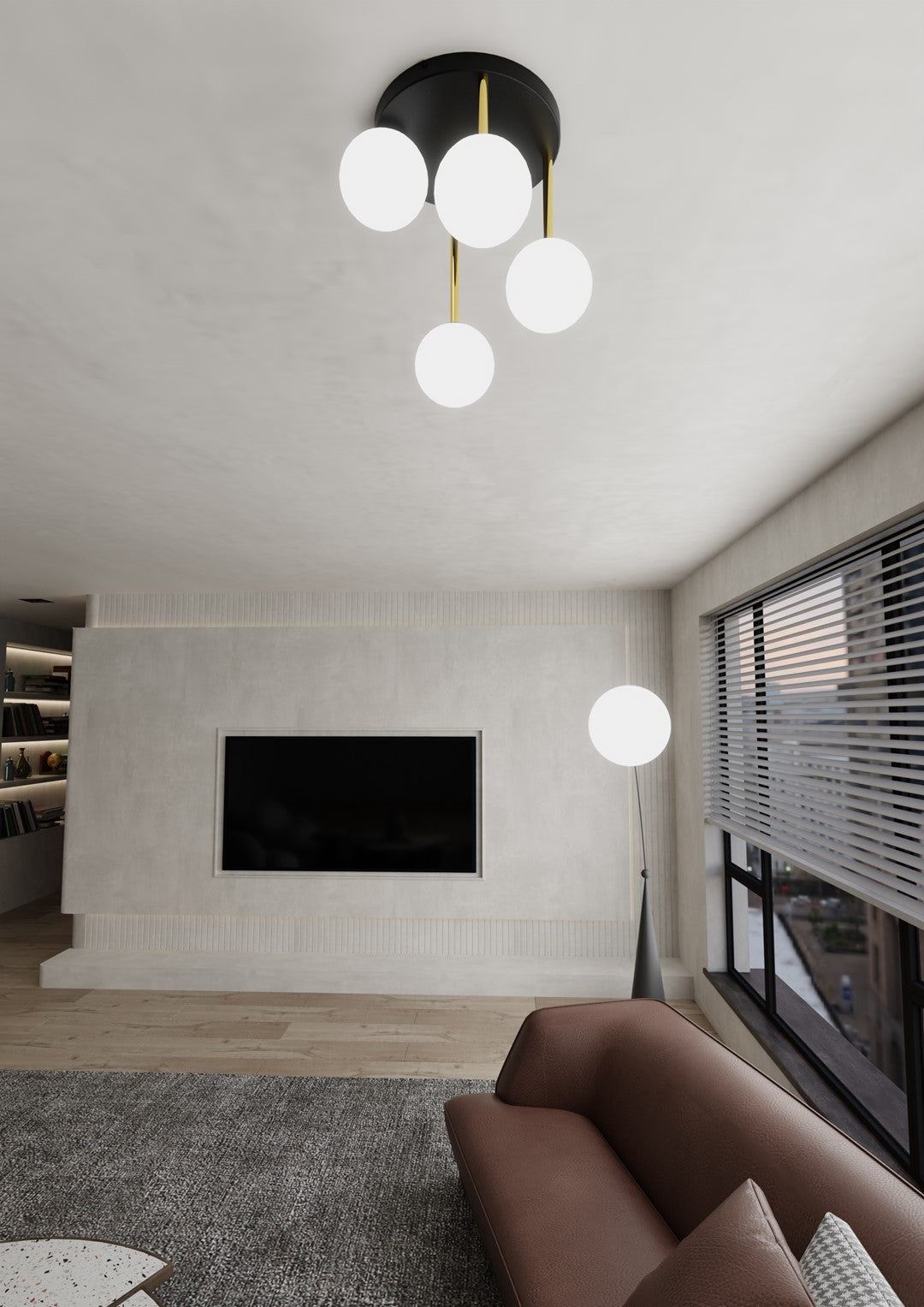 Loftlampe DOLCE 4 - Sort / Hvid / Guld - Nordic Unique