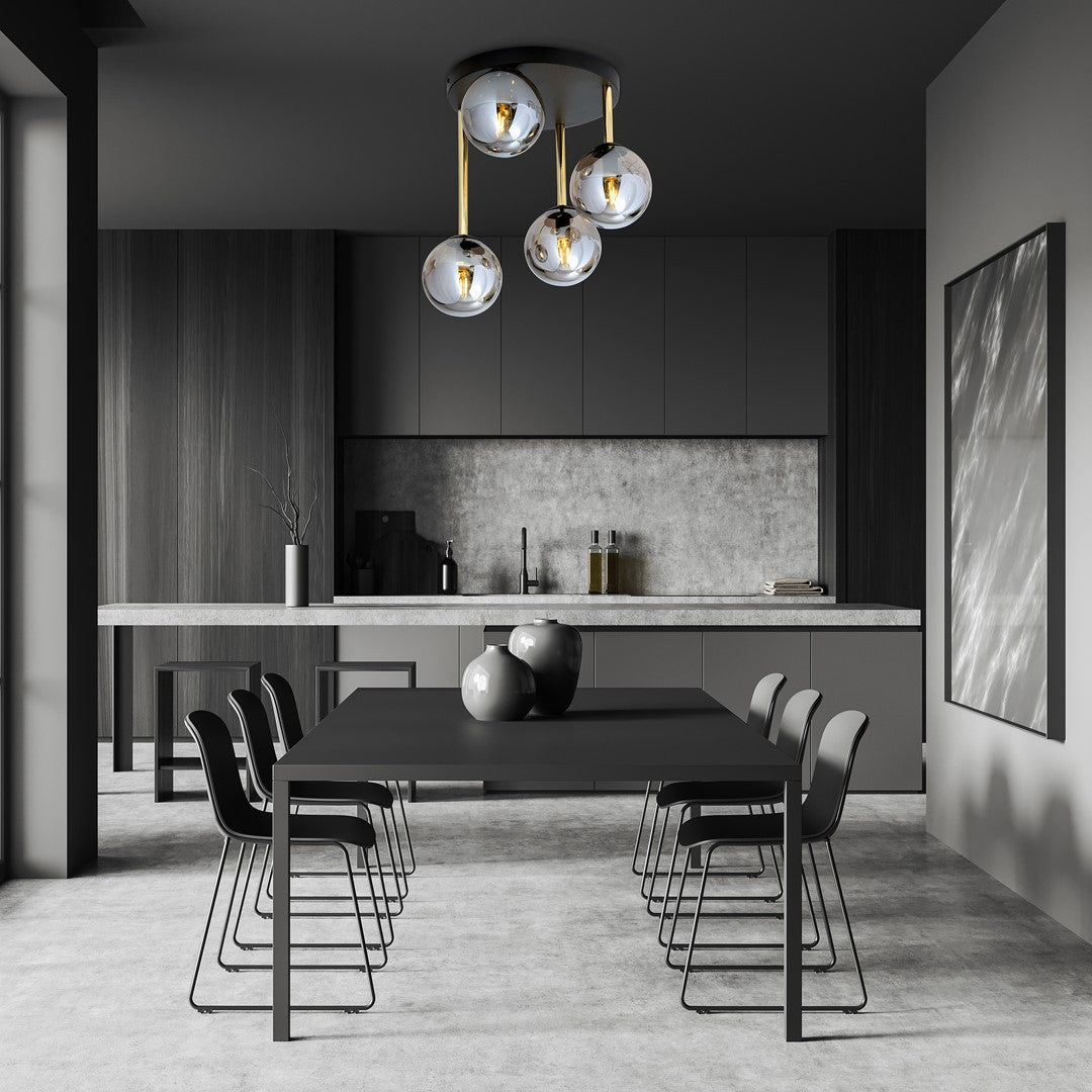 Loftlampe DOLCE 4 - Sort / Guld / Grafit - Nordic Unique