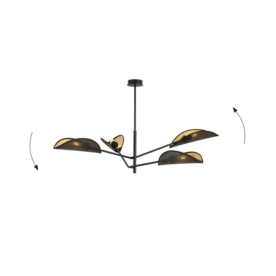 Loftlampe VENE 4 Sort / Guld - Nordic Unique