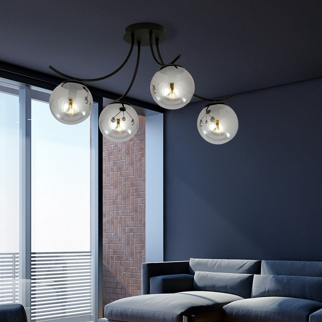 Loftlampe BOSTON 4 - Sort / Grafit - Nordic Unique