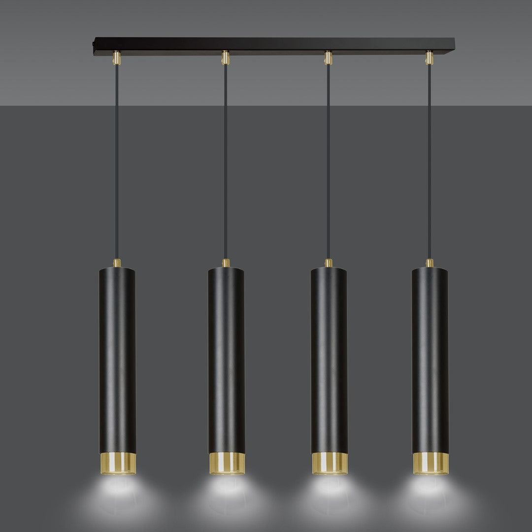 Loftlampe KIBO 4 - Sort / Guld - Nordic Unique