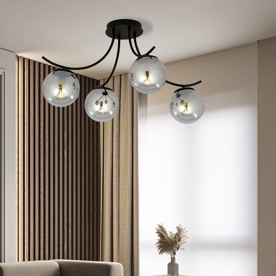 Loftlampe BOSTON 4 - Sort / Grafit - Nordic Unique